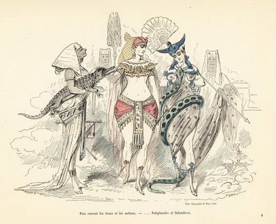 Salammbo en Potiphars vrouw in exotische outfits, Carthago, 3e eeuw door Alfred Grevin