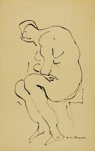 Zittend naakt door Alfred H. Maurer