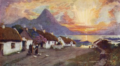 Croag Patrick en Clew Baai, Westport, County Galway door Alfred Heaton Cooper