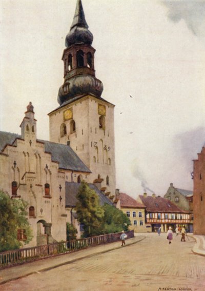 Denemarken: Aalborg Kathedraal, Noord-Jutland door Alfred Heaton Cooper
