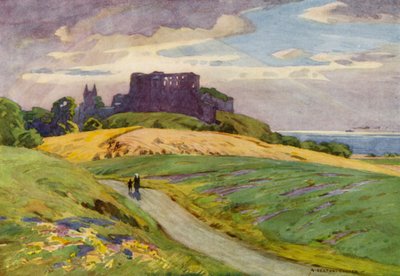 Denemarken: Bornholm, Kasteel Hammershus door Alfred Heaton Cooper