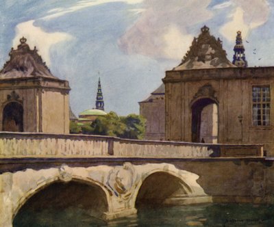Denemarken: Kopenhagen, De Marmeren Brug door Alfred Heaton Cooper