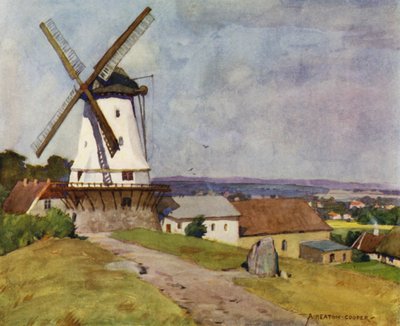 Denemarken: Dybbol Molen, Sonderborg, op het Slagveld van 1864 door Alfred Heaton Cooper