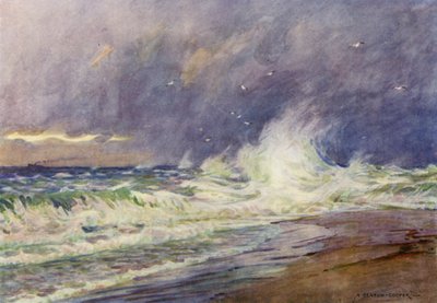 Denemarken: De Skaw, Ontmoeting van de Noordzee en het Kattegat door Alfred Heaton Cooper