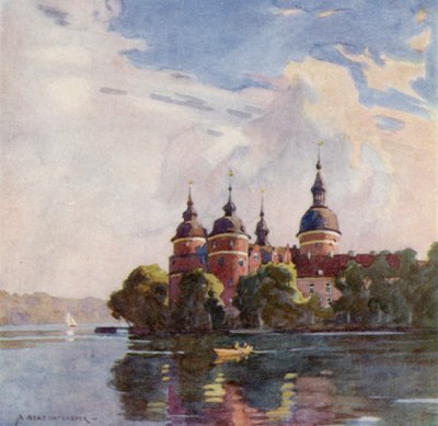 Kasteel Gripsholm, nabij Stockholm door Alfred Heaton Cooper
