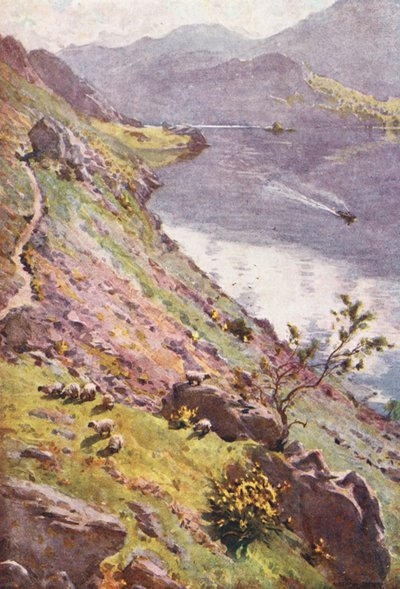 Lake District: Een bergpad, Sandwick, Ullswater door Alfred Heaton Cooper
