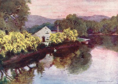 Lake District: Oude Laburnums bij Newby Bridge, Windermere door Alfred Heaton Cooper