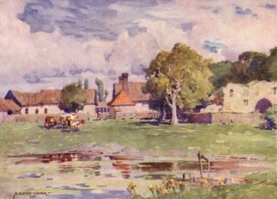 De Abdijboerderij, Thetford, Norfolk door Alfred Heaton Cooper