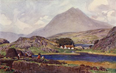Turf Stekers, Connemara door Alfred Heaton Cooper