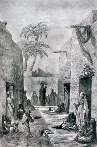 Een straat van Almees Egyptische danseressen, Egypte, 1872 door Alfred Henri Darjou