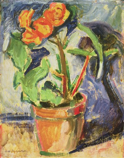 Pot met bloemen door Alfred Henry Maurer