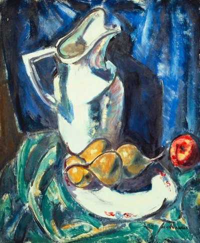 Stilleven met Witte Kan en Fruit door Alfred Henry Maurer
