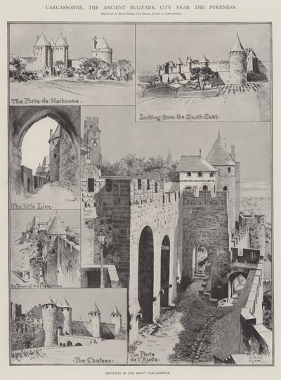 Carcassonne, de Oude Vestingstad bij de Pyreneeën door Alfred Hugh Fisher
