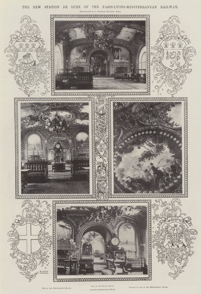 Het Nieuwe Luxe Station van de Paris-Lyons-Mediterranean Spoorweg door Alfred Hugh Fisher