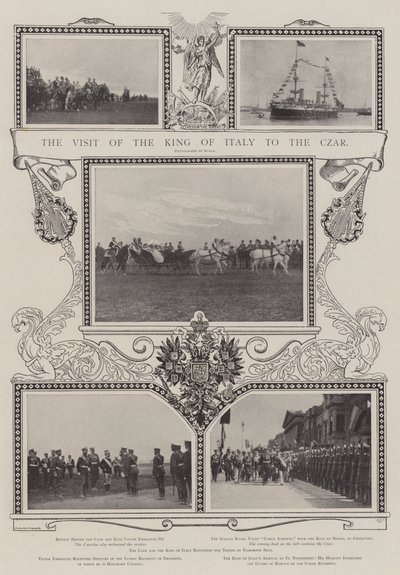 Het bezoek van de koning van Italië aan de tsaar door Alfred Hugh Fisher