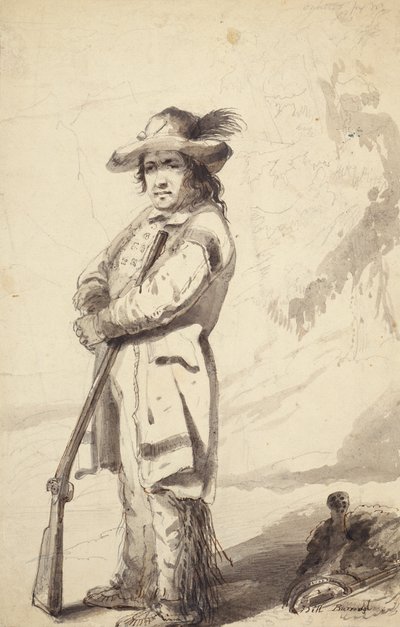 Een Rocky Mountain Trapper, Bill Burrow, c.1837 door Alfred Jacob Miller