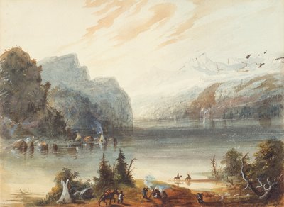 Chain Lake in de Rocky Mountains, ca. 1837 door Alfred Jacob Miller