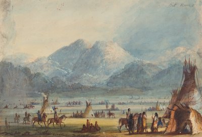 Gesneden rotsen, c.1837 door Alfred Jacob Miller