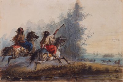 Vrouwen, Slangenstam, Paarden Drijven door Alfred Jacob Miller