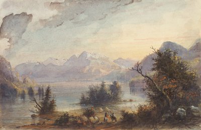 Meerscène, Rocky Mountains, c.1837 door Alfred Jacob Miller