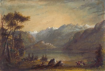 Meerlandschap, Wind River Mountains, c.1837 door Alfred Jacob Miller