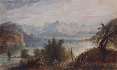 Meer, Wind River Chain of Mountains door Alfred Jacob Miller