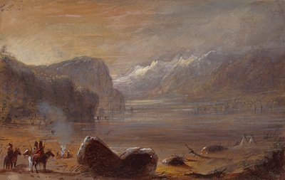 Meer, Wind River Range, ca. 1837 door Alfred Jacob Miller