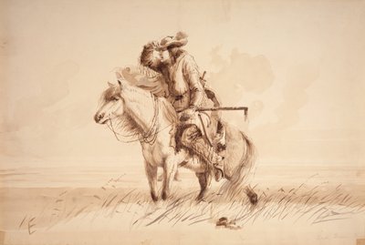 Verloren groene hoorn, ca. 1850 door Alfred Jacob Miller