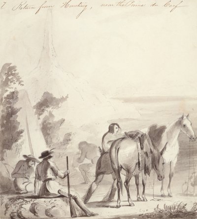Terugkeer van de jacht, c.1837 door Alfred Jacob Miller