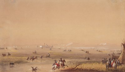 Scène bij Fort Laramie, c.1837 door Alfred Jacob Miller