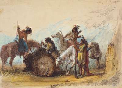 Het nemen van de bult rib, c.1858 door Alfred Jacob Miller