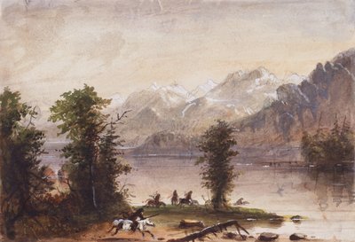 Wind River Mountains, c.1837 door Alfred Jacob Miller