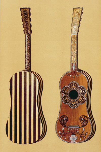 Gitaar ingelegd met parelmoer, uit 