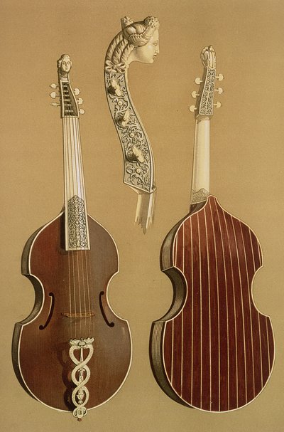 Viola da Gamba, of basviool, door Joachim Tielke (1641-1719) Hamburg, 1701, uit 