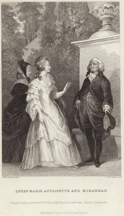 Koningin Marie Antoinette en Honore Gabriel Riqueti door Alfred Johannot