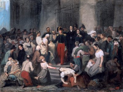 De Hertog van Orléans tijdens de Cholera-epidemie, c1830 door Alfred Johannot