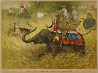 Edward, Prins van Wales, schiet tijgers tijdens een bezoek aan India door Alfred Johnson