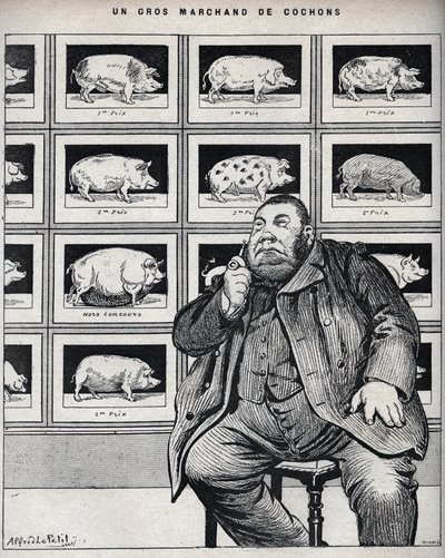 Een grote varkenshandelaar - Cartoon in 
