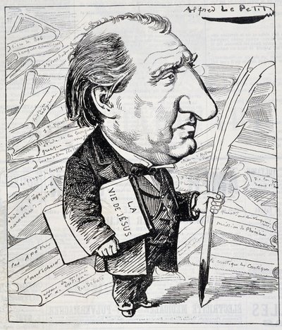 Cartoon door Ernest Renan met 