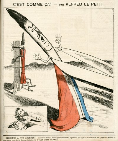 Omslag van Le Grelot, nummer 142, Satirique in kleuren door Alfred Le Petit