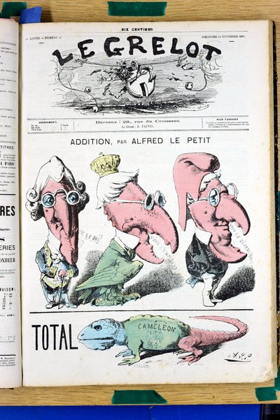 Omslag van Le Grelot, nummer 32, Satirisch in Kleuren door Alfred Le Petit
