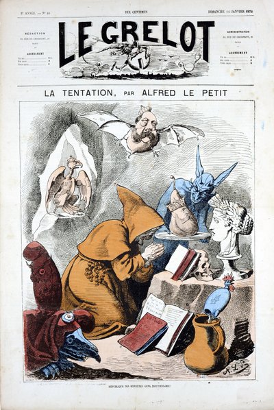 Omslag van Le Grelot, nummer 40, Satirisch in kleuren door Alfred Le Petit