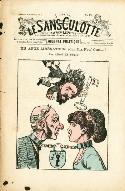 Omslag van Le Sans-Panlotte, nummer 28, Satirique in kleuren door Alfred Le Petit