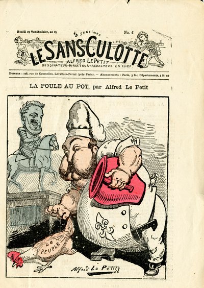 Omslag van Le Sans-Panlotte, nummer 4, Satirisch in kleuren door Alfred Le Petit