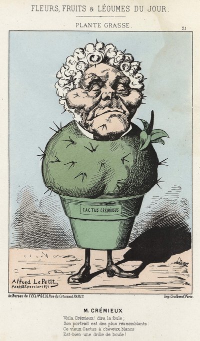 Vette Plant: Cartoon over Adolphe Crémieux - ill. van 25/02/1871 in 