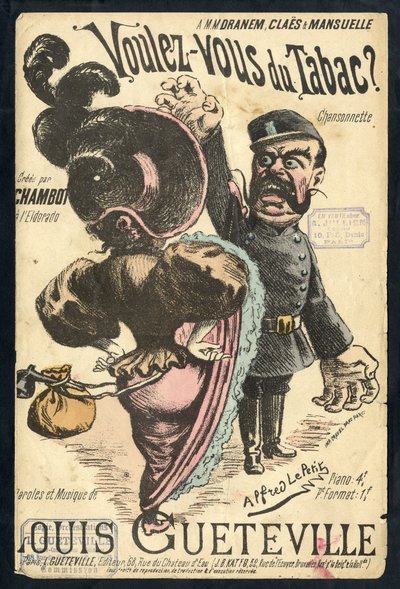 Illustratie van Alfred Le Petit in Chanson illustree, circa 1900 - Vouvous du tabac. Louis Gueteville - Roken, Tabak door Alfred Le Petit