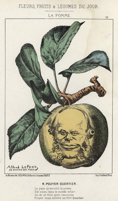 La Pomme: karikatuur over Pouyer Quertier - ill. uit 28/02/1871 in 
