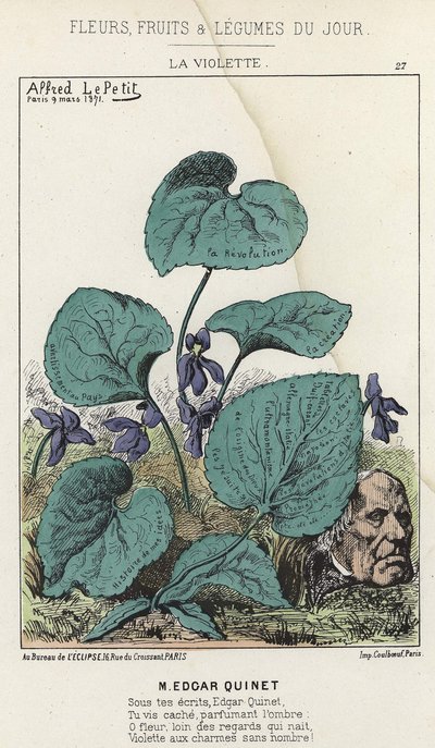 La Violette: Cartoon op Edgar Quinet - ill. van 09/03/1871 in 