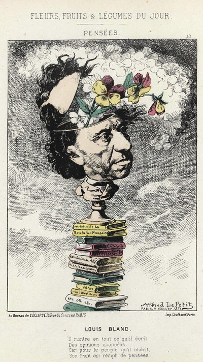 Gedachten: Cartoon over Louis Blanc - ill. van 04/02/1871 in 