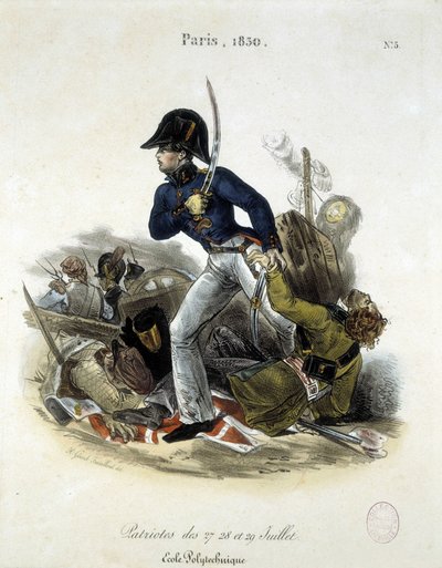 Polytechnicus tijdens de revolutie van 1830 door Lemercier door Alfred Leon Lemercier